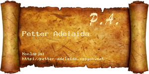 Petter Adelaida névjegykártya